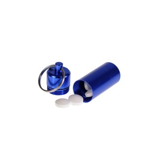 Aufbewahrungsdose Aluminium XL wasserdicht mit Schlsselring in Blau