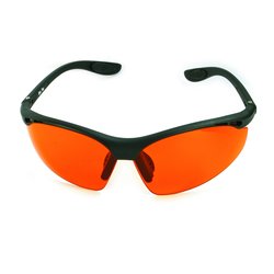 Farbtherapiebrille Sport mit schwarzem Rahmen in Orange