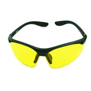 Farbtherapiebrille Sport mit schwarzem Rahmen in Gelb
