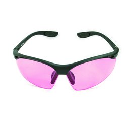 Farbtherapiebrille Sport mit schwarzem Rahmen in Rosa