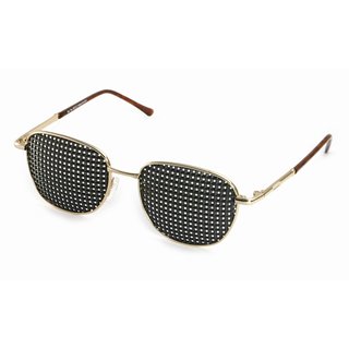 Rasterbrille 420-EGP, goldener Metallrahmen - quadratischer Raster