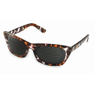 Pinhole glasses 415-FMB, bifocal pattern, brown marbled