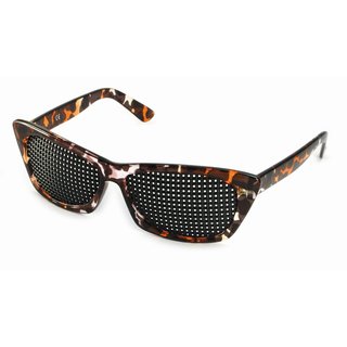 Pinhole glasses 415-FMP, quadratic pattern, brown marbled
