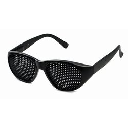 Rasterbrille 415-JGP, schwarzer Rahmen - quadratischer...