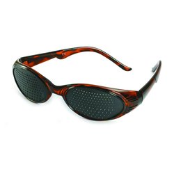 Pinhole glasses 415-KMB, bifocal pattern, brown marbled