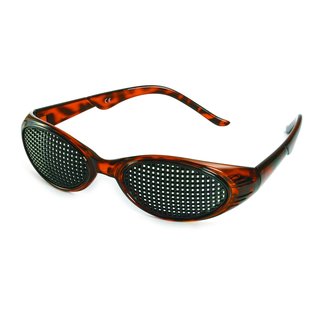 Pinhole glasses 415-KMP, quadratic pattern, brown marbled