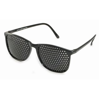 Rasterbrille 415-YSG, schwarzer Rahmen - ganzflächiger Raster
