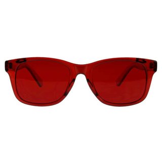 Farbtherapiebrille CLASSIC klassisches Design mit Brillenauflagefunktion in Rot