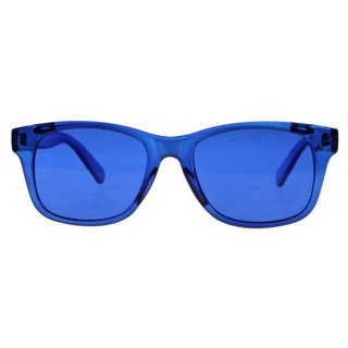 Farbtherapiebrille CLASSIC klassisches Design mit Brillenauflagefunktion in blau
