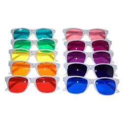Color therapy glasses Classic-White - 10 diffrent colors...