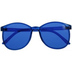 Farbtherapiebrille ROUND - modernes rundes Design in Blau