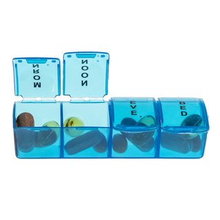 Monthly Pill Case - Toni - 31 Daily Pill Boxes with 4 Compartments - with tray for Daily Compartment - english language