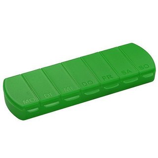 pill box Seven Days with 7 compartments - green