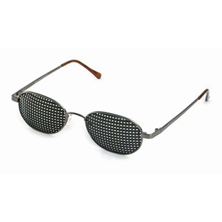 Metal pinhole glasses 420-GAP, quadratic pattern, anthracite grey