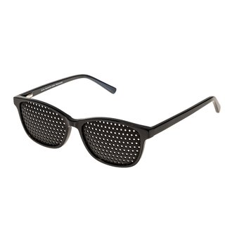 Rasterbrille 425-ACG, schwarzer Acetat-Rahmen ganzflächiger Raster