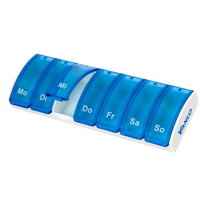 Vinallo 2-in-1-Pillendose mit Wasserflasche, 600 ml, mit integrierter  Pillenbox für die tägliche Einnahme, ideal auf Reisen / Camping / Wandern  blau