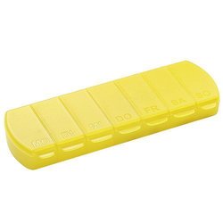 pill box Seven Days with 7 compartments - yellow