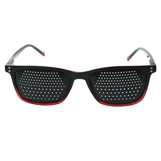 Rasterbrille 415-ASRB - schwarz roter Rahmen - bifocales Raster