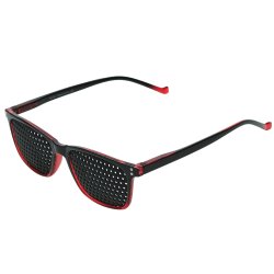 415-ASRB Pinhole Glasses - Black and Red Frame - Bifocal...