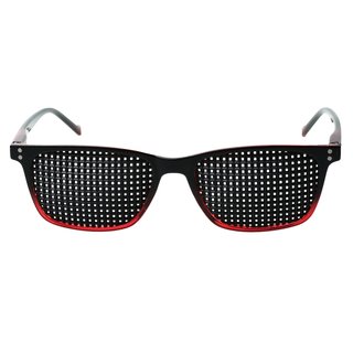Rasterbrille 415-ASRP - schwarz roter Rahmen - quadratisches Raster