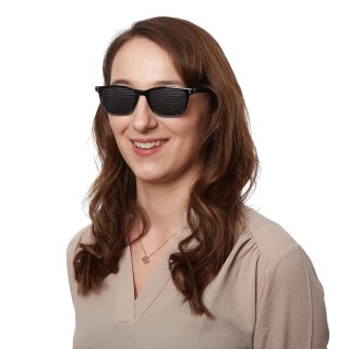 415-ASBG Pinhole Glasses - Black and Blue Frame - normal Grid