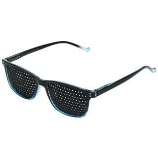 415-ASBP Pinhole Glasses - Black and Blue Frame - square Grid