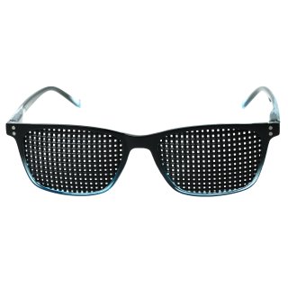 415-ASBP Pinhole Glasses - Black and Blue Frame - square Grid