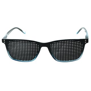 Rasterbrille 415-ASBP - schwarz blauer Rahmen -  quadratisches Raster