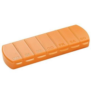 pill box Seven Days with 7 compartments - orange