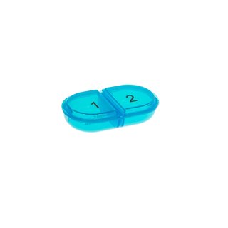 Daily Pill Box DUO with two compartments in blue