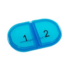 Daily Pill Box DUO with two compartments in blue
