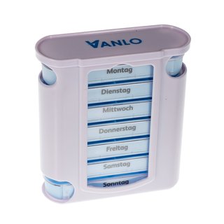 VANLO Tower Pillendose Tablettenbox mit 4 Tageseinteilungen