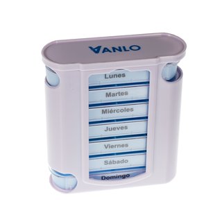 VANLO Tower Pillendose Tablettenbox mit 4 Tageseinteilungen - Spanisch