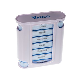 VANLO Tower Pillendose Tablettenbox mit 4 Tageseinteilungen - Französisch