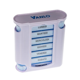 VANLO Tower Pillendose Tablettenbox mit 4 Tageseinteilungen - Italienisch